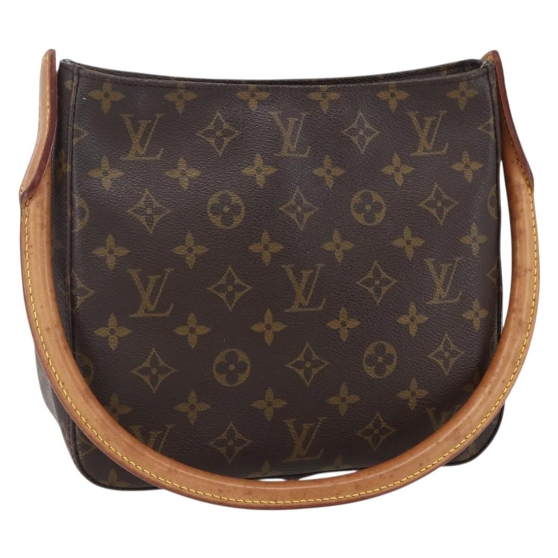 Louis Vuitton Looping MM Monogram Canvas Shoulder Bag M51146 France: Louis Vuitton Looping MM Monogram Canvas Shoulder Bag M51146 France This is a Louis Vuitton Monogram Looping MM shoulder bag crafted from the brand's signature monogram canvas. The bag features a stru