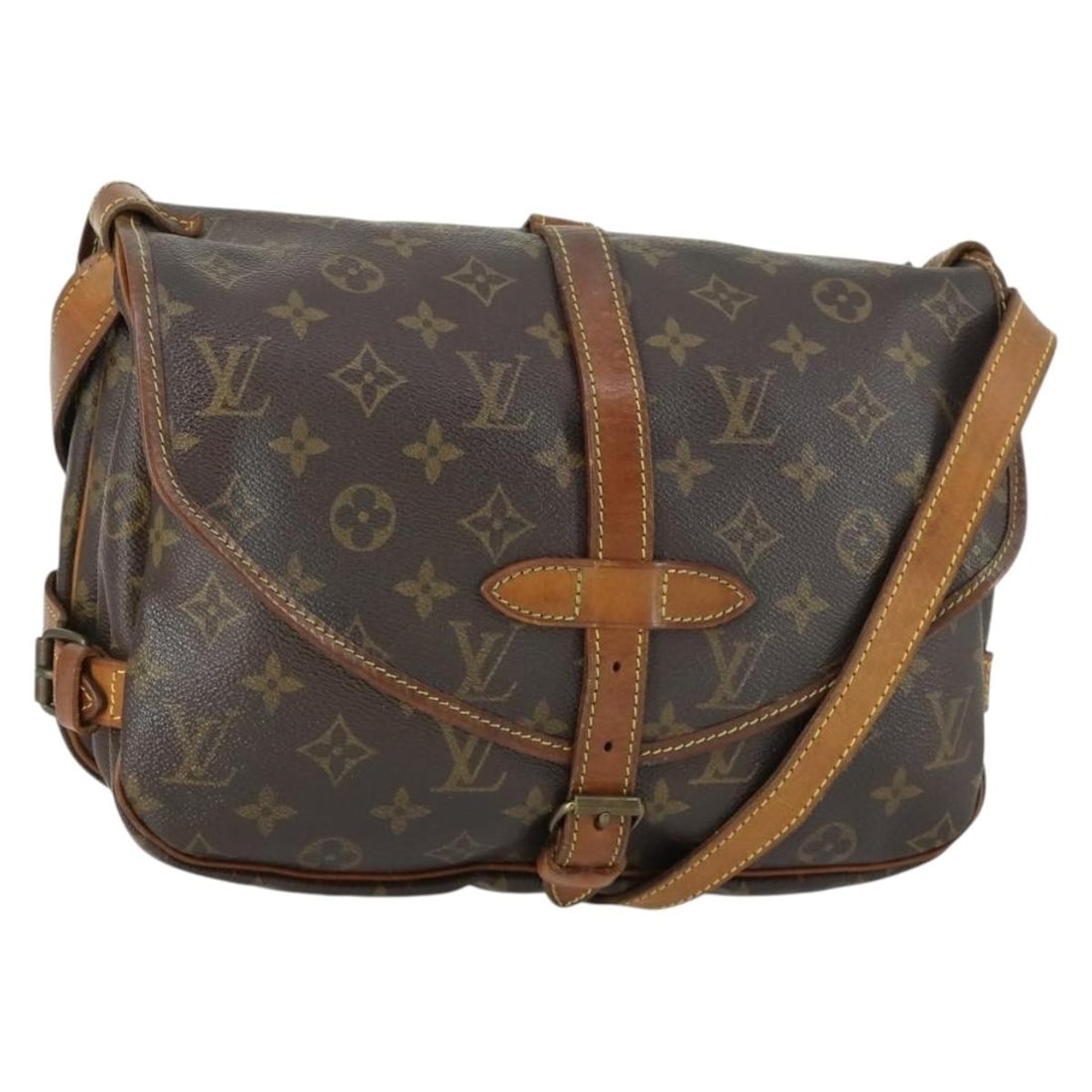 Louis Vuitton Saumur 30 Monogram Canvas Shoulder Bag M42256 France: Louis Vuitton Saumur 30 Monogram Canvas Shoulder Bag M42256 France This Louis Vuitton Monogram Saumur 30 shoulder bag features the iconic Monogram Canvas exterior and adjustable shoulder strap. The ba