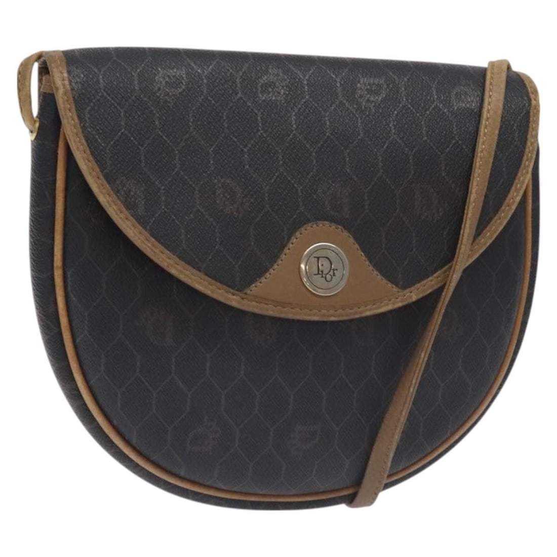 Christian Dior Black Gold Honeycomb Canvas Shoulder Bag PVC Auth: Christian Dior Black Gold Honeycomb Canvas Shoulder Bag PVC Auth Elevate your accessory collection with this authentic Christian Dior Honeycomb Canvas Shoulder Bag. Crafted in France, this stylish sho