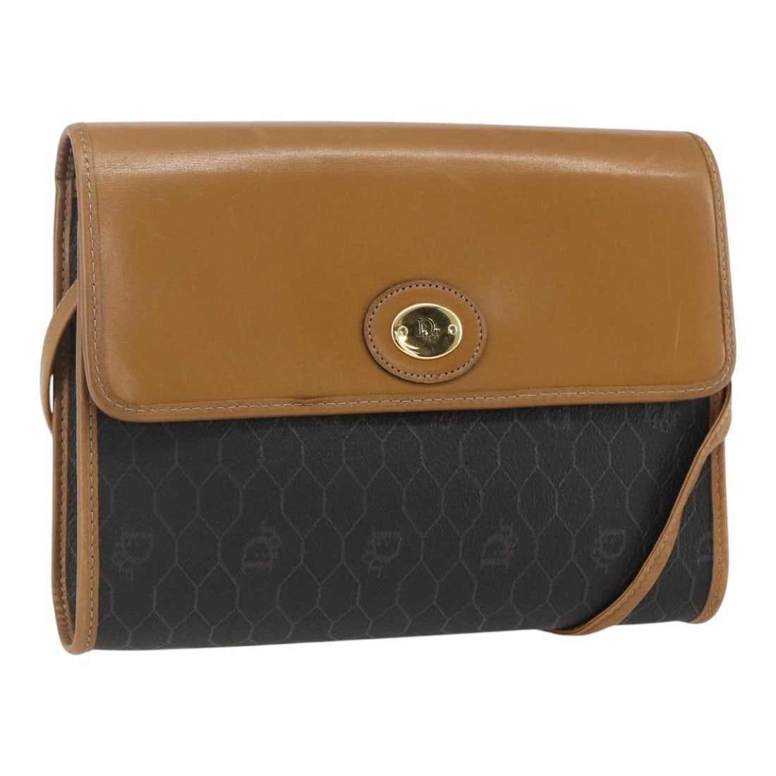 Christian Dior Honeycomb Canvas Shoulder Bag Black Gold PVC Auth: Christian Dior Honeycomb Canvas Shoulder Bag Black Gold PVC Auth This Christian Dior Honeycomb Canvas Shoulder Bag combines elegance with functionality. Crafted in France, it features a sleek exterior