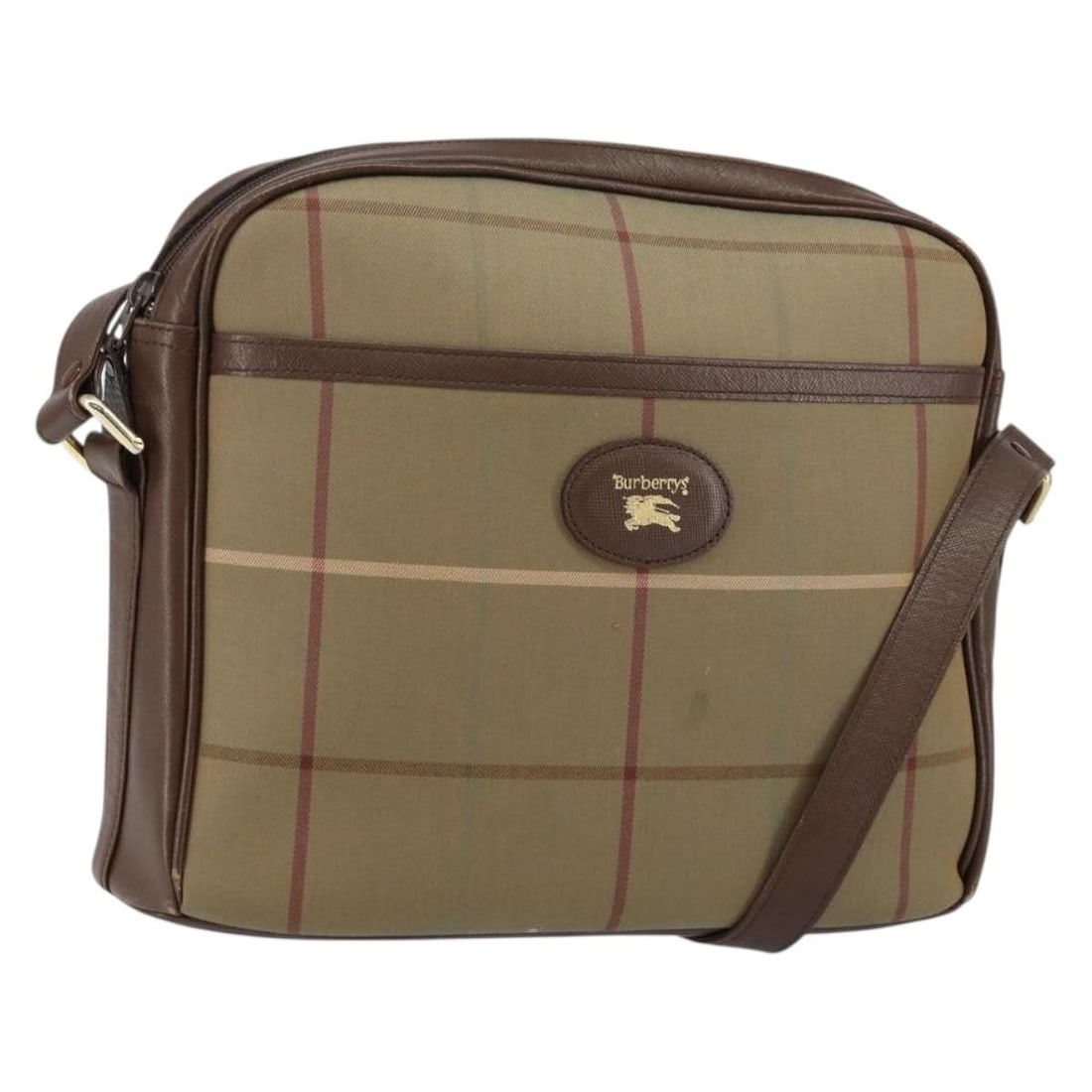 Burberrys Nova Check Beige Gold Canvas Shoulder Bag: Burberrys Nova Check Beige Gold Canvas Shoulder Bag Elevate your accessory collection with this authentic Burberrys Nova Check Shoulder Bag, expertly crafted from durable canvas in a stylish beige and