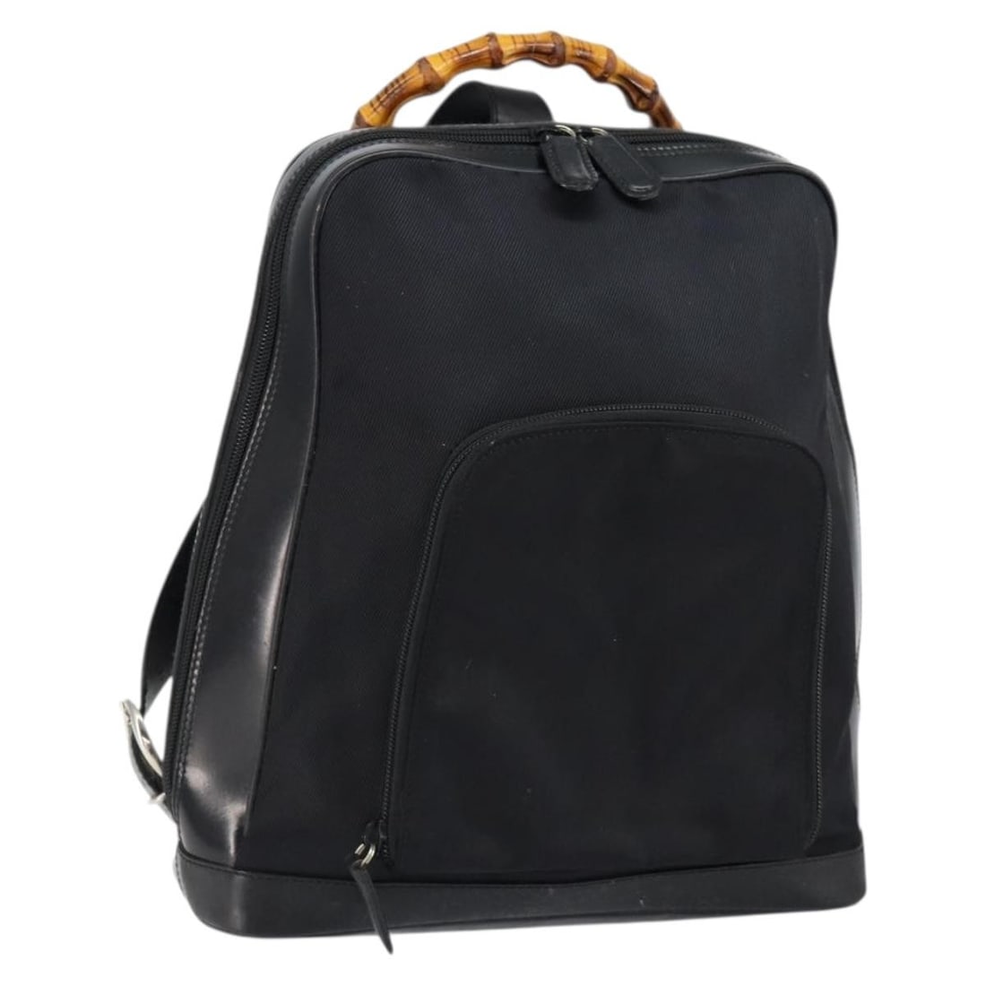 GUCCI Bamboo Nylon Shoulder Bag Black Silver 003 2058 0059 5 Authentic: GUCCI Bamboo Nylon Shoulder Bag Black Silver 003 2058 0059 5 Authentic Elevate your accessory collection with this authentic GUCCI Bamboo Bag, crafted in Italy. This stylish shoulder bag features a sl