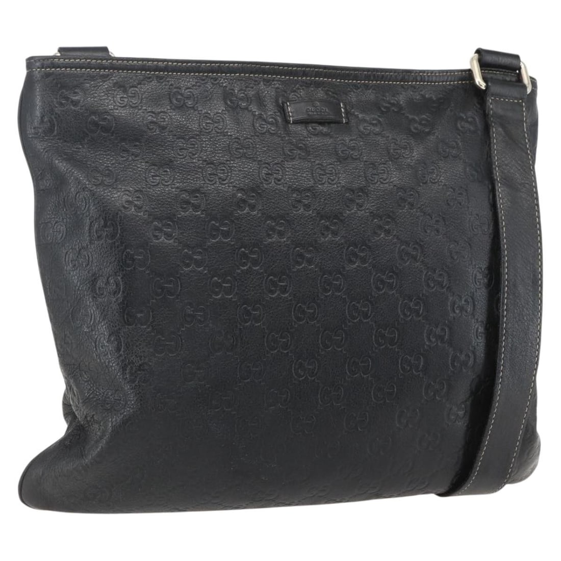 Gucci GG Canvas Guccissima Black Leather Shoulder Bag Model 201446: Gucci GG Canvas Guccissima Black Leather Shoulder Bag Model 201446 This is a Gucci GG Canvas Guccissima shoulder bag crafted from black leather and GG canvas with gold accents. Made in Italy, the bag