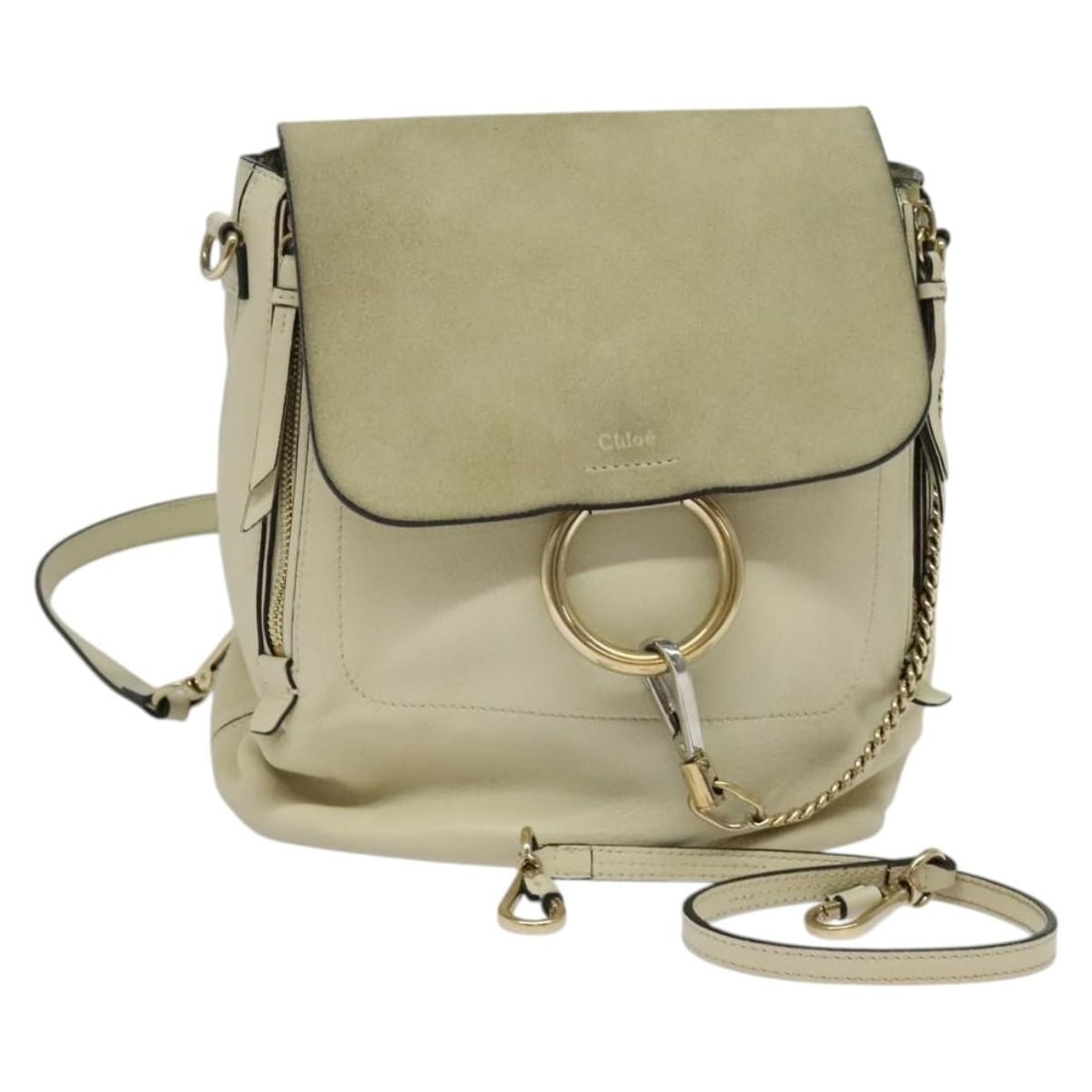 Chloe Fay Suede Leather Beige Gold Backpack Auth Italy: Chloe Fay Suede Leather Beige Gold Backpack Auth Italy Discover the timeless elegance of the Chloe Fay Backpack, crafted from luxurious suede leather in a sophisticated beige and gold color palette. T