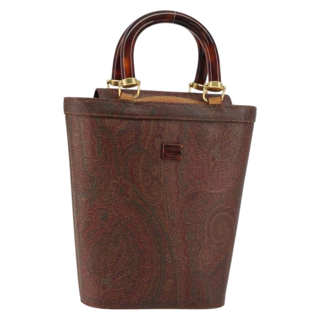 Brown and Gold PVC Leather Handbag by ETRO Made in Italy (1 of 18)