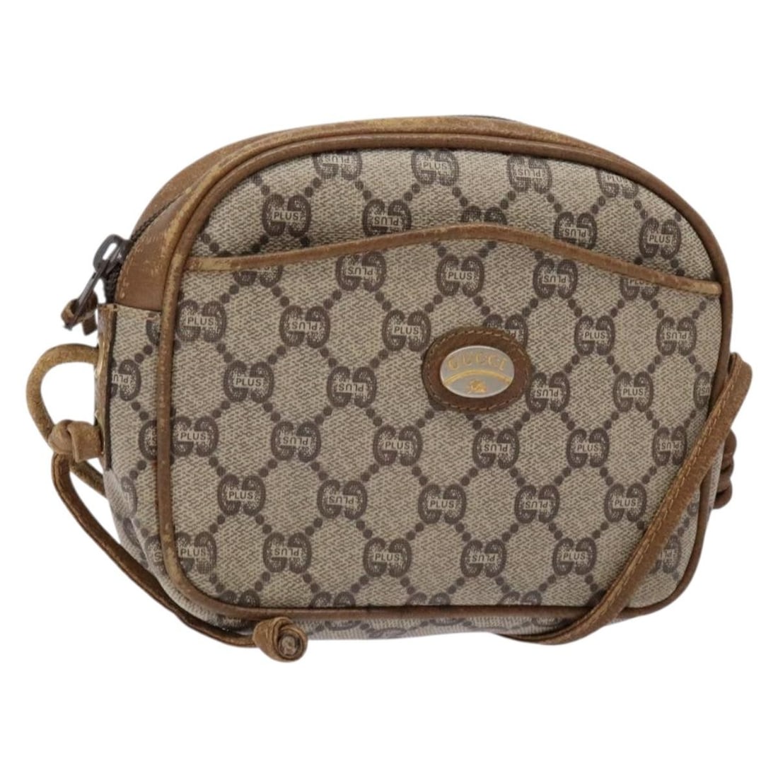GUCCI GG Plus Supreme Beige PVC Shoulder Bag Italy Auth: GUCCI GG Plus Supreme Beige PVC Shoulder Bag Italy Auth This authentic GUCCI GG Plus Supreme Shoulder Bag is a stylish addition to your collection. Crafted in Italy from durable PVC leather, this bag