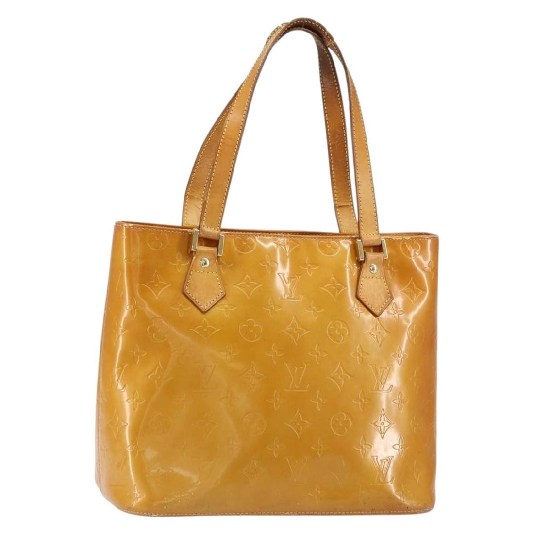 LOUIS VUITTON Monogram Vernis Houston Hand Bag Beige M91004 Auth: LOUIS VUITTON Monogram Vernis Houston Hand Bag Beige M91004 Auth This LOUIS VUITTON Monogram Vernis Houston Hand Bag is a stylish accessory crafted in France from luxurious patent leather in a soft be