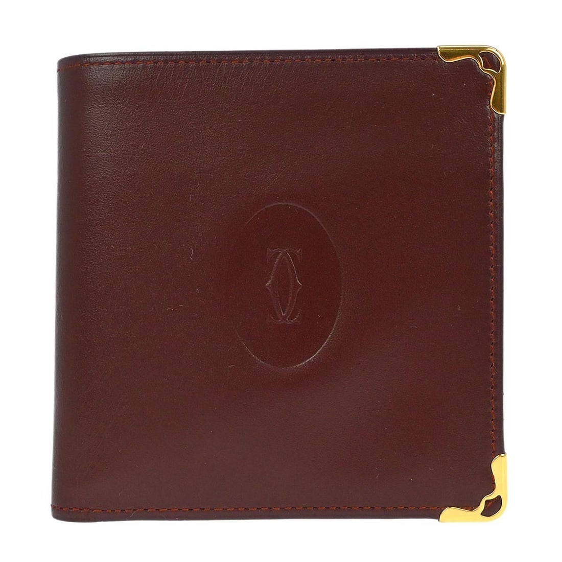 Must de Cartier Bordeaux Leather Bifold Coin Wallet Vintage Italy: Must de Cartier Bordeaux Leather Bifold Coin Wallet Vintage Italy This vintage bifold wallet by Cartier features a Bordeaux color and is crafted from leather. Made in Italy, it includes a coin compart