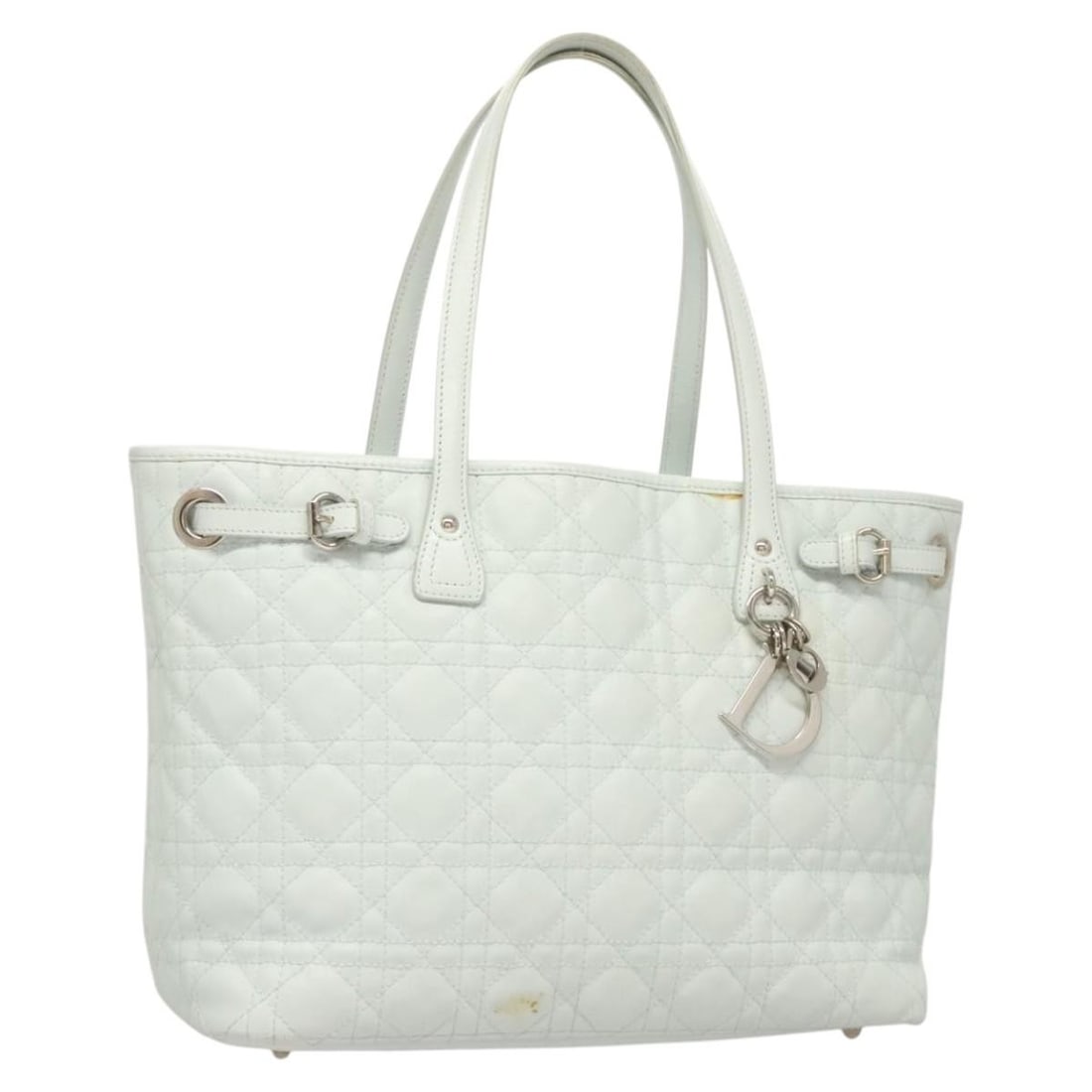 Christian Dior Light Blue Canage Tote Bag Coated Canvas Auth BA2401: Christian Dior Light Blue Canage Tote Bag Coated Canvas Auth BA2401 This authentic Christian Dior Canage Tote Bag is crafted from durable coated canvas in a serene light blue hue. Measuring approximat