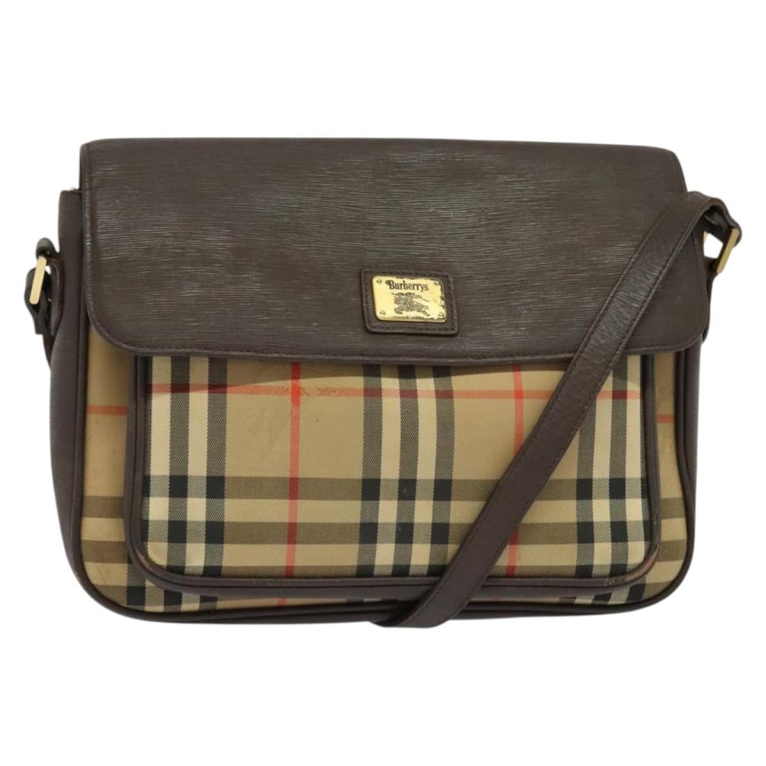 Burberrys Nova Check Shoulder Bag Canvas Beige Gold Adjustable Strap: Burberrys Nova Check Shoulder Bag Canvas Beige Gold Adjustable Strap This Burberrys Nova Check Shoulder Bag is a stylish accessory crafted from durable canvas in a sophisticated beige and gold color s