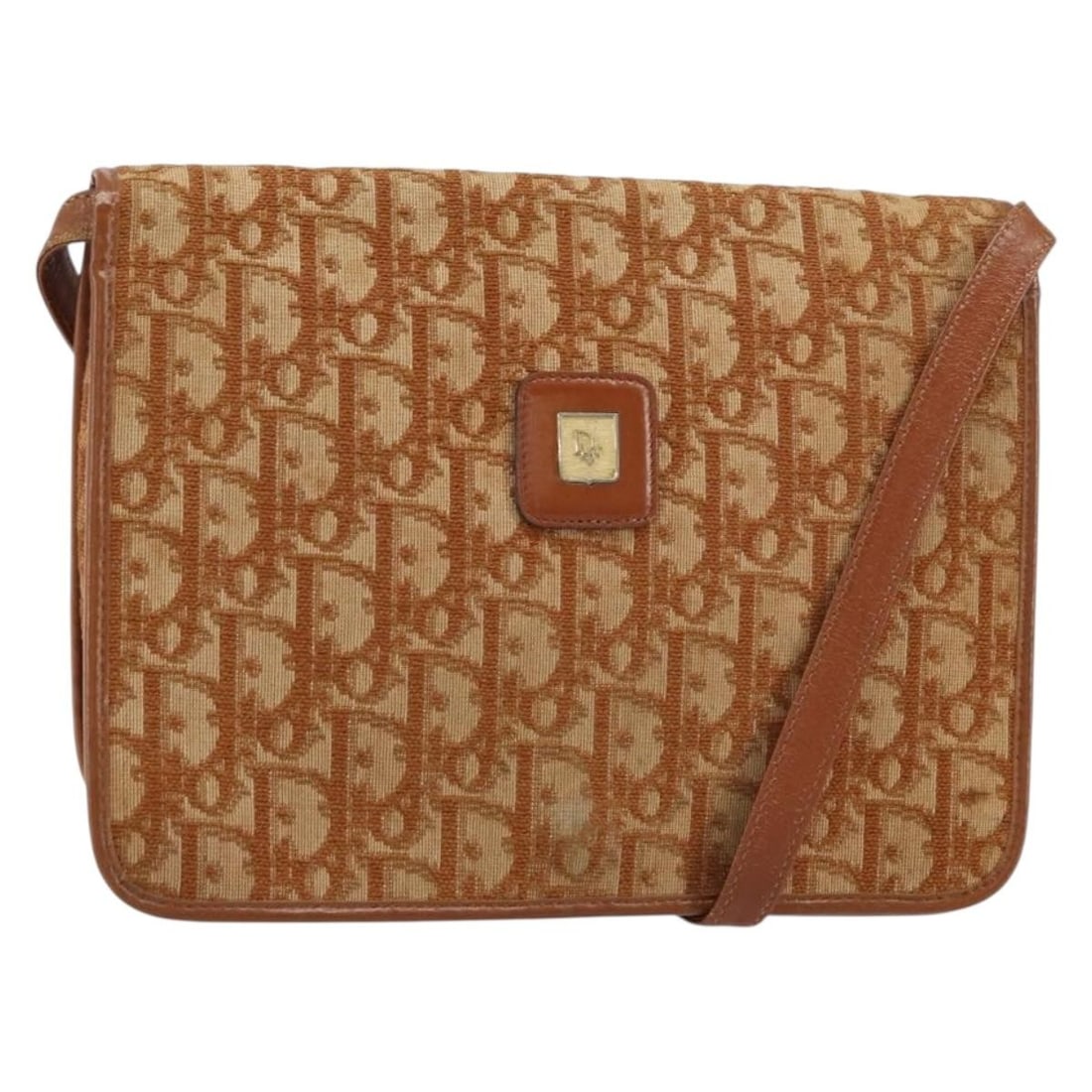 Christian Dior Brown Gold Trotter Canvas Shoulder Bag: Christian Dior Brown Gold Trotter Canvas Shoulder Bag This Christian Dior Trotter Canvas Shoulder Bag combines elegance and functionality with its distinct brown and gold color scheme. Crafted in Fran