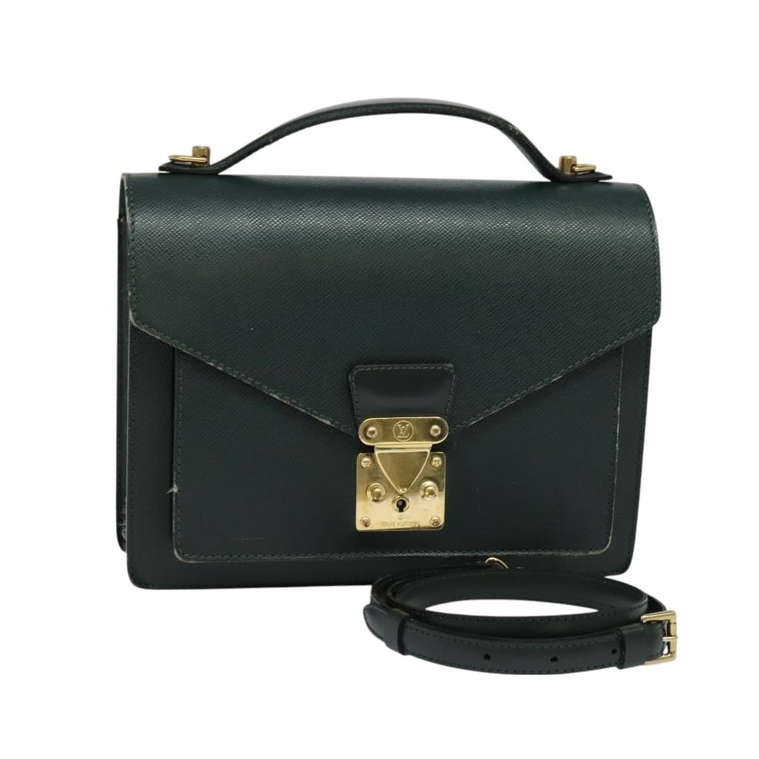 LOUIS VUITTON Taiga Monceau 28 Hand Bag Epicea M32064 Authentic: LOUIS VUITTON Taiga Monceau 28 Hand Bag Epicea M32064 Authentic This LOUIS VUITTON Taiga Monceau 28 Hand Bag in Epicea is a sophisticated accessory crafted from durable Taiga Leather. The bag features