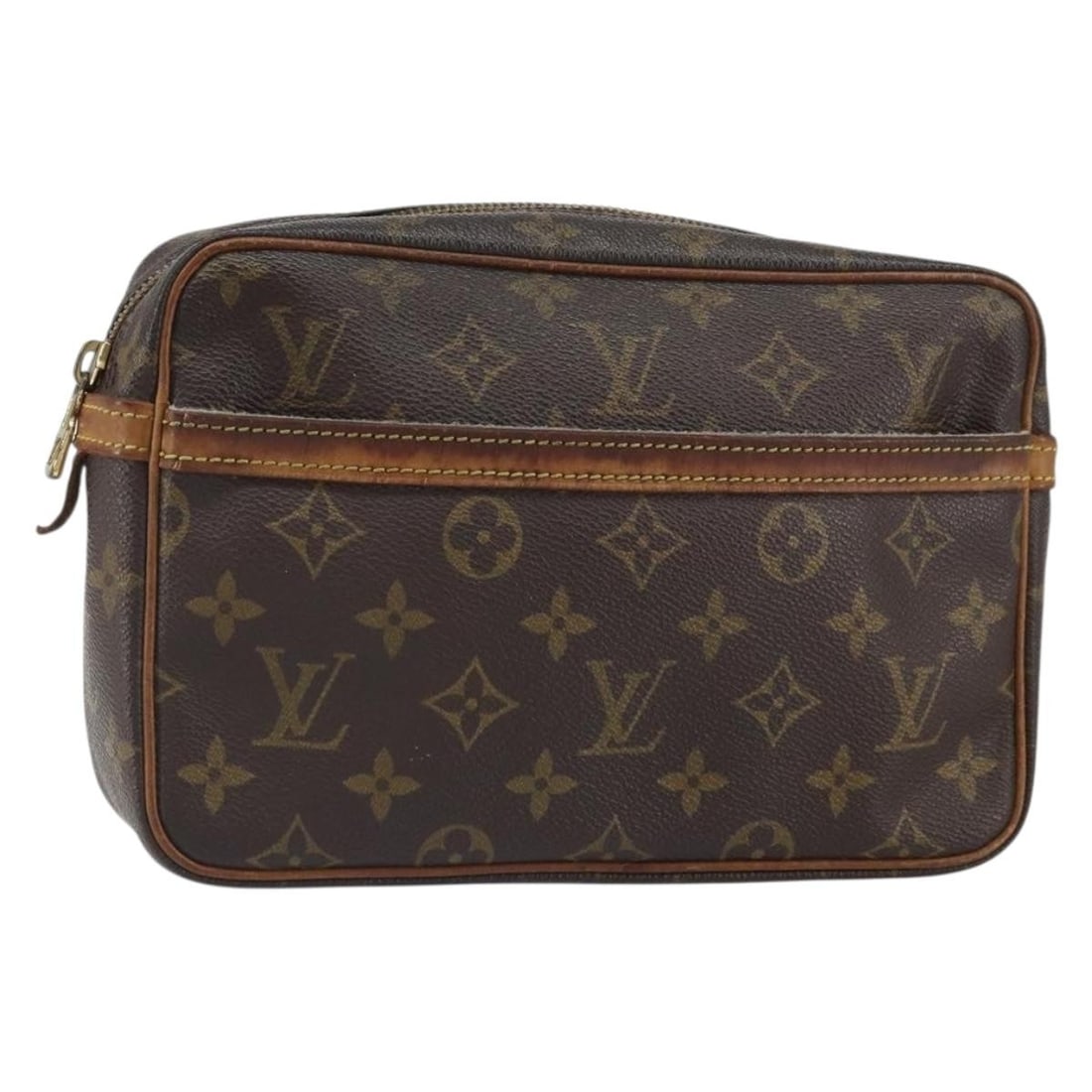 Monogram Canvas Compiegne 23 Clutch by Louis Vuitton M51847 France: Monogram Canvas Compiegne 23 Clutch by Louis Vuitton M51847 France This Louis Vuitton Compiegne 23 clutch bag features the iconic monogram canvas exterior in classic monogram color. Made in France, it
