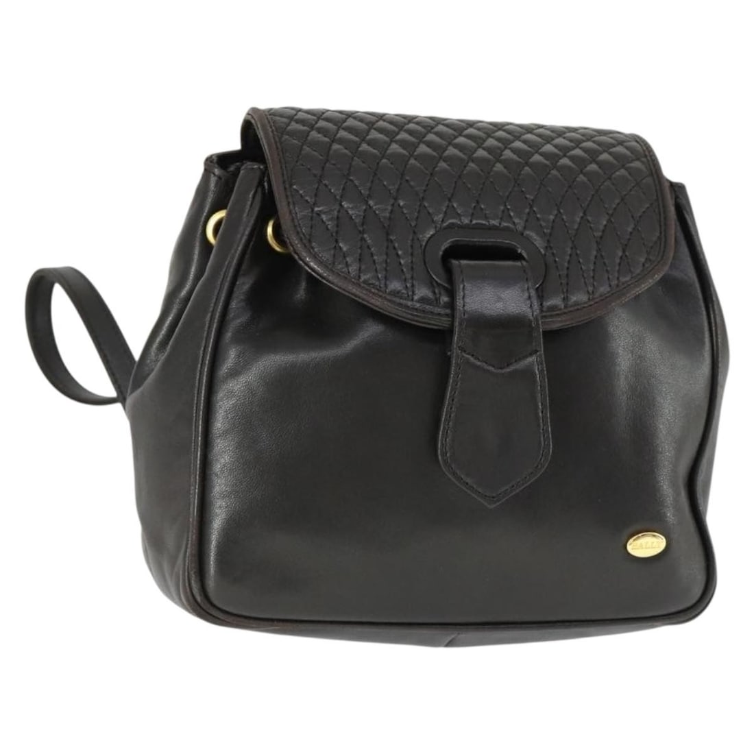 Bally Brown Leather Backpack Gold Accents Made in Italy: Bally Brown Leather Backpack Gold Accents Made in Italy This BALLY backpack is crafted from brown leather with gold-tone accents. Designed in Italy, it features a compact structure with a top handle a