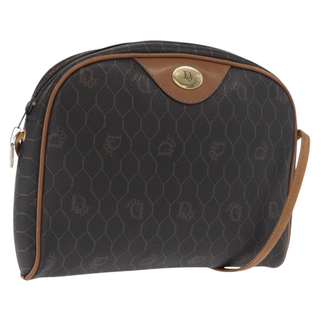 Black Honeycomb PVC Shoulder Bag by Christian Dior Gold Accents: Black Honeycomb PVC Shoulder Bag by Christian Dior Gold Accents This Christian Dior shoulder bag features the signature honeycomb canvas with black and gold PVC leather exterior. Made in France, the b