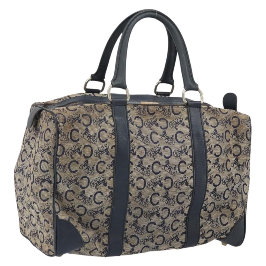 Celine Macadam Canvas Navy and Gold Handbag from Italy: Celine Macadam Canvas Navy and Gold Handbag from Italy This Celine C Macadam Canvas handbag features a navy and gold exterior with the signature C Macadam canvas design. The bag is made in Italy and h