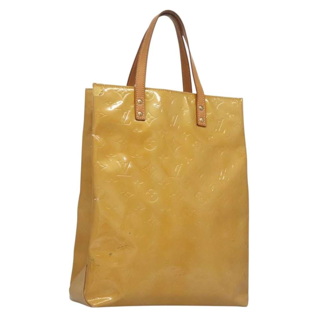 LOUIS VUITTON Monogram Vernis Reade MM Hand Bag Beige Patent Leather M91141: LOUIS VUITTON Monogram Vernis Reade MM Hand Bag Beige Patent Leather M91141 This LOUIS VUITTON Monogram Vernis Reade MM Hand Bag features a stylish beige patent leather exterior, embodying sophisticat