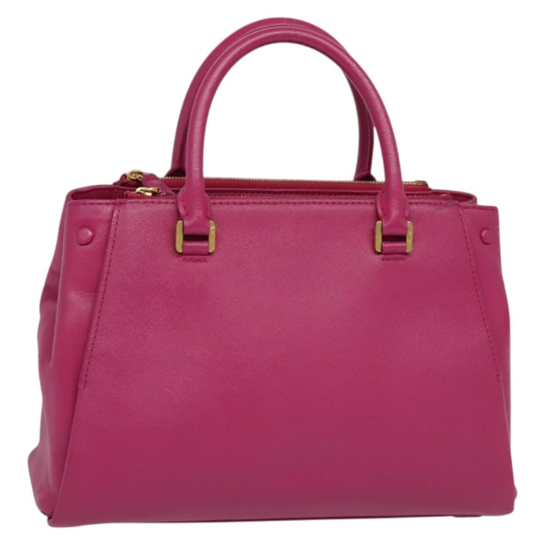 MCM Pink Gold Leather Hand Bag Made in Korea: MCM Pink Gold Leather Hand Bag Made in Korea This stylish MCM hand bag showcases a chic combination of pink and gold leather, making it a standout accessory. The bag features a spacious interior with