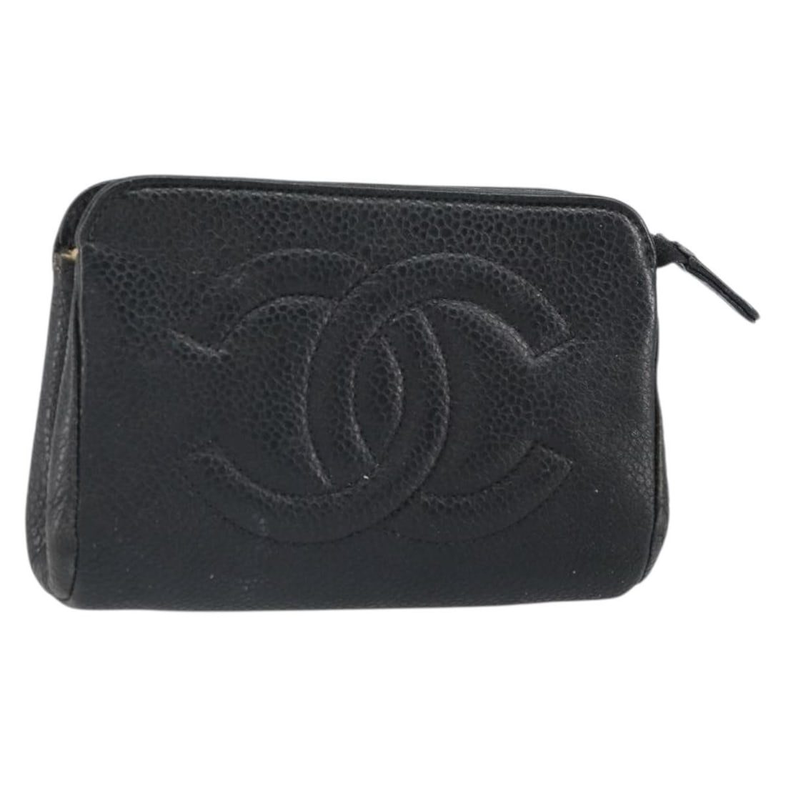 Chanel Black Caviar Skin Coco Mark Pouch with Gold CC Logo (1 of 15)