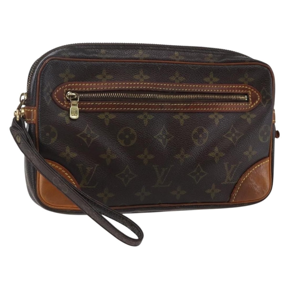 LOUIS VUITTON Monogram Marly Dragonne GM Clutch Bag M51825 Auth: LOUIS VUITTON Monogram Marly Dragonne GM Clutch Bag M51825 Auth This authentic Louis Vuitton Monogram Marly Dragonne GM Clutch Bag is a stylish accessory crafted in France from durable Monogram Canvas
