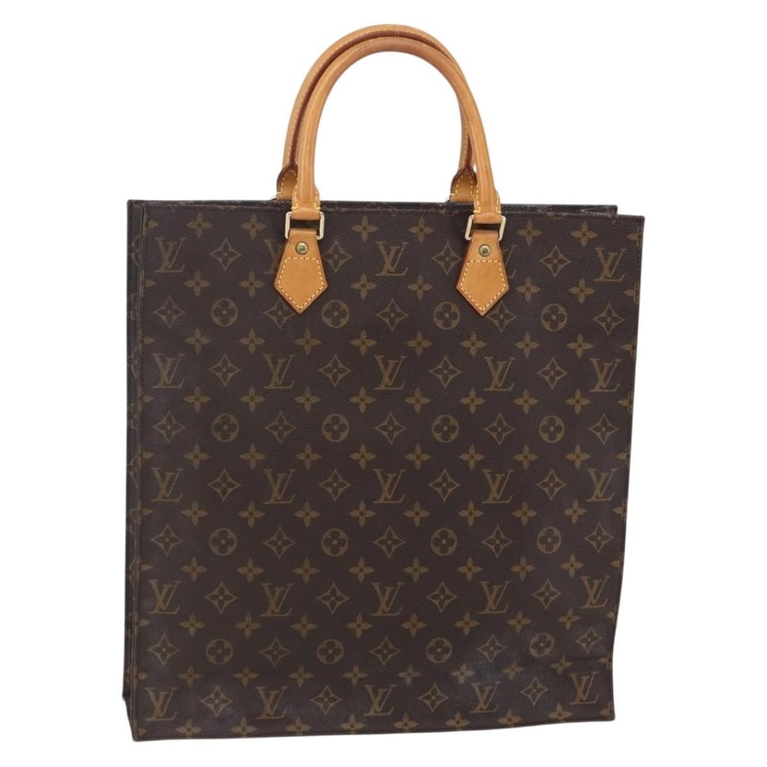 LOUIS VUITTON Monogram Sac Plat Hand Bag M51140 Authenticated: LOUIS VUITTON Monogram Sac Plat Hand Bag M51140 Authenticated This authentic LOUIS VUITTON Monogram Sac Plat Hand Bag (Model M51140) showcases the iconic Monogram Canvas exterior, demonstrating the br