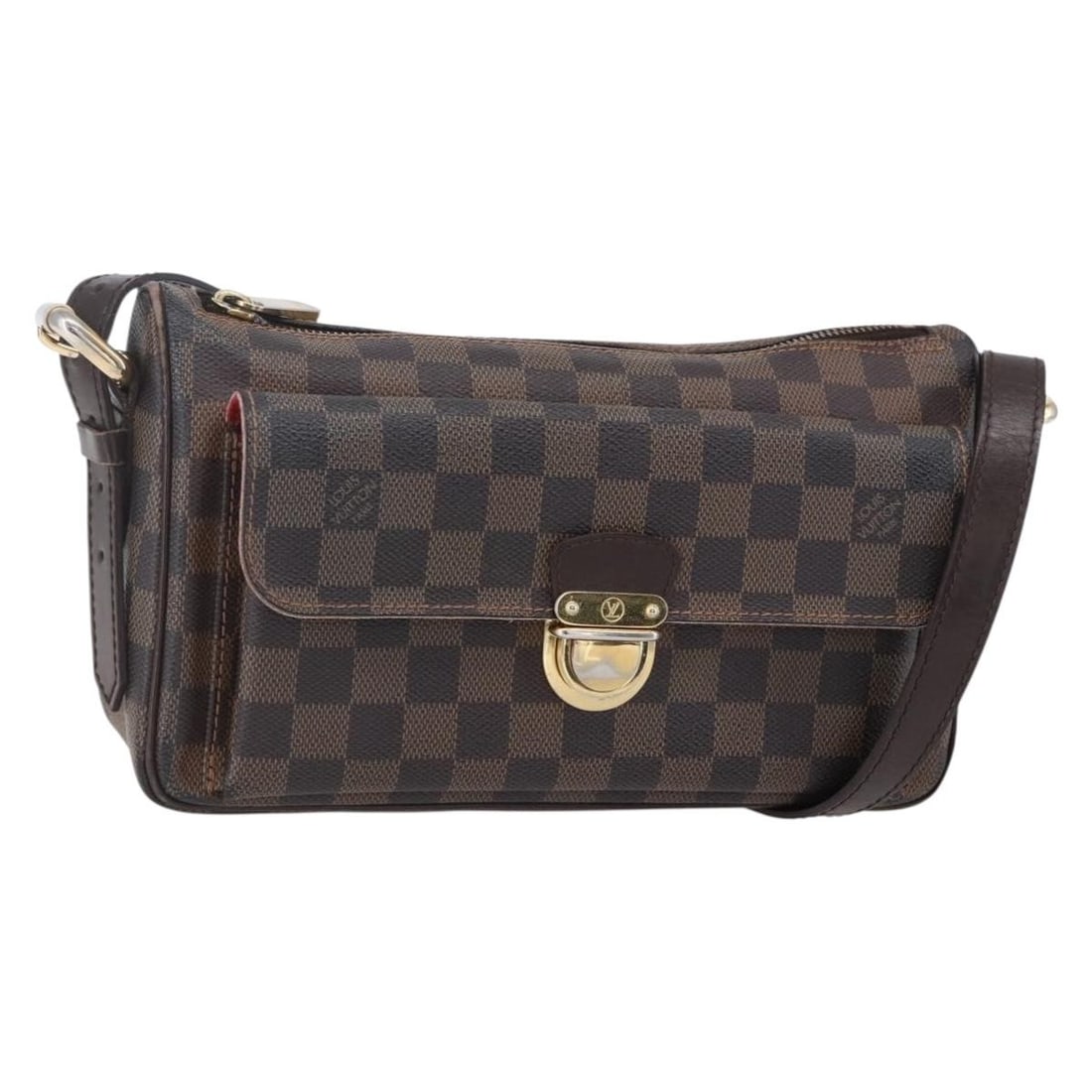 LOUIS VUITTON Damier Ebene Ravello GM Shoulder Bag N60006 France Auth: LOUIS VUITTON Damier Ebene Ravello GM Shoulder Bag N60006 France Auth This LOUIS VUITTON Damier Ebene Ravello GM Shoulder Bag showcases the brand's iconic Damier Ebene canvas in a stylish shoulder bag