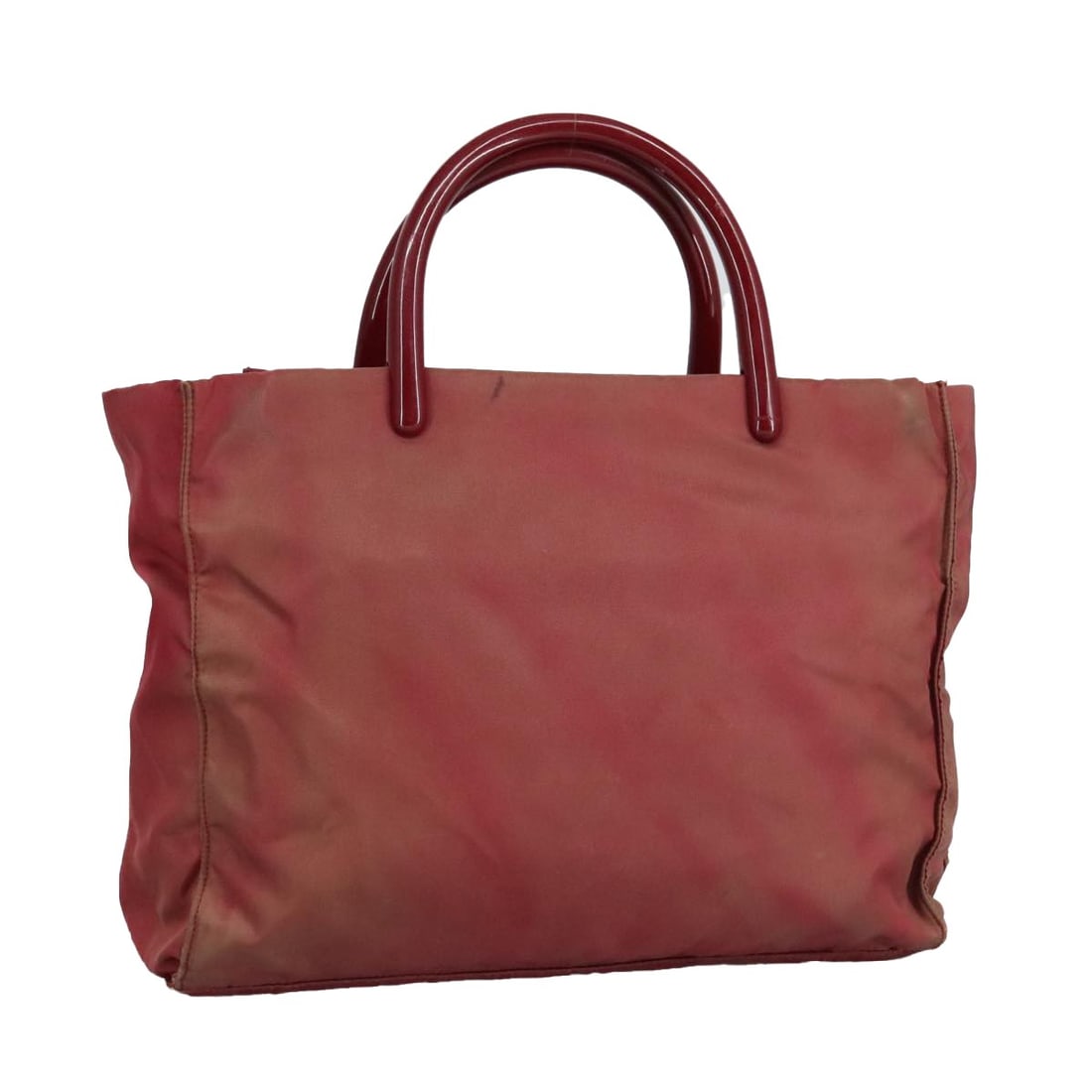 PRADA Red Silver Nylon Hand Bag Made in Italy Authentic: PRADA Red Silver Nylon Hand Bag Made in Italy Authentic This authentic PRADA hand bag showcases a striking red and silver color combination, crafted from durable nylon. Made in Italy, this bag is both