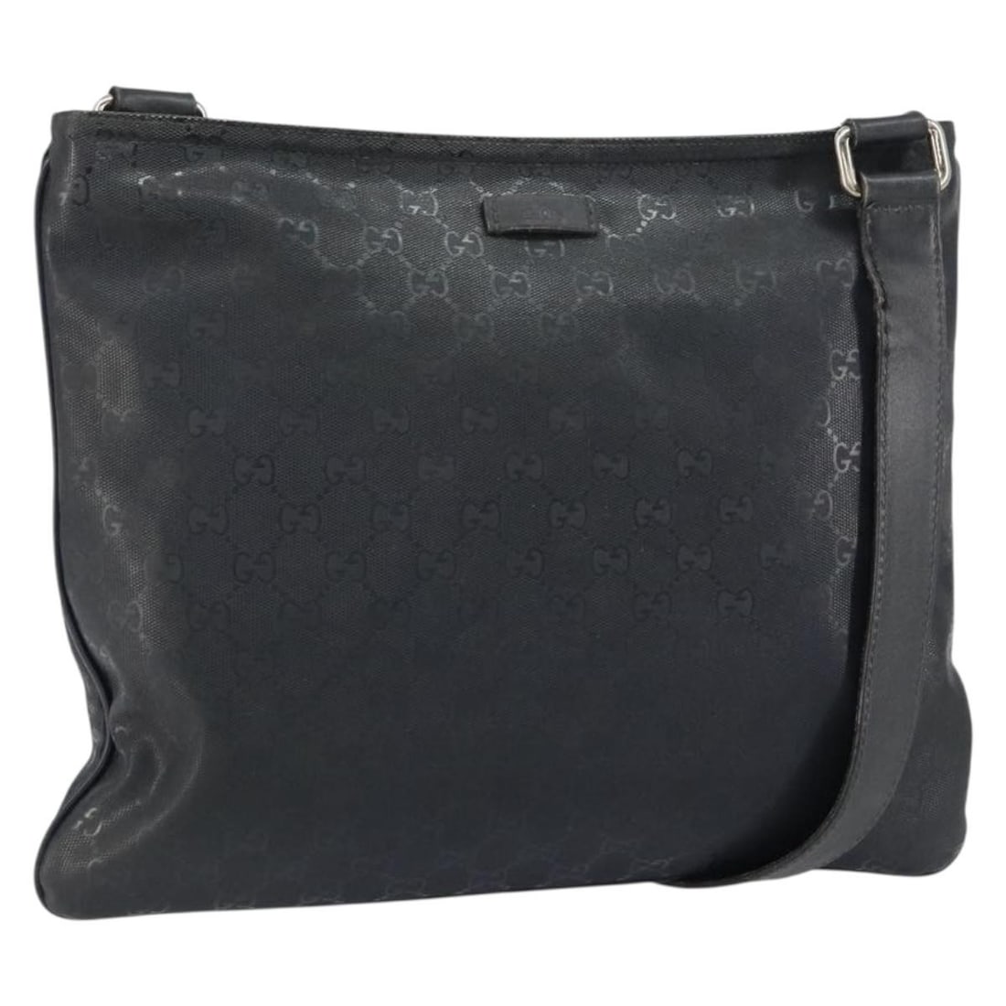 Gucci GG Canvas Black Silver PVC Shoulder Bag Model 201446 Italy: Gucci GG Canvas Black Silver PVC Shoulder Bag Model 201446 Italy This Gucci shoulder bag features the iconic GG design and is crafted from black and silver PVC leather with GG canvas accents. Made in