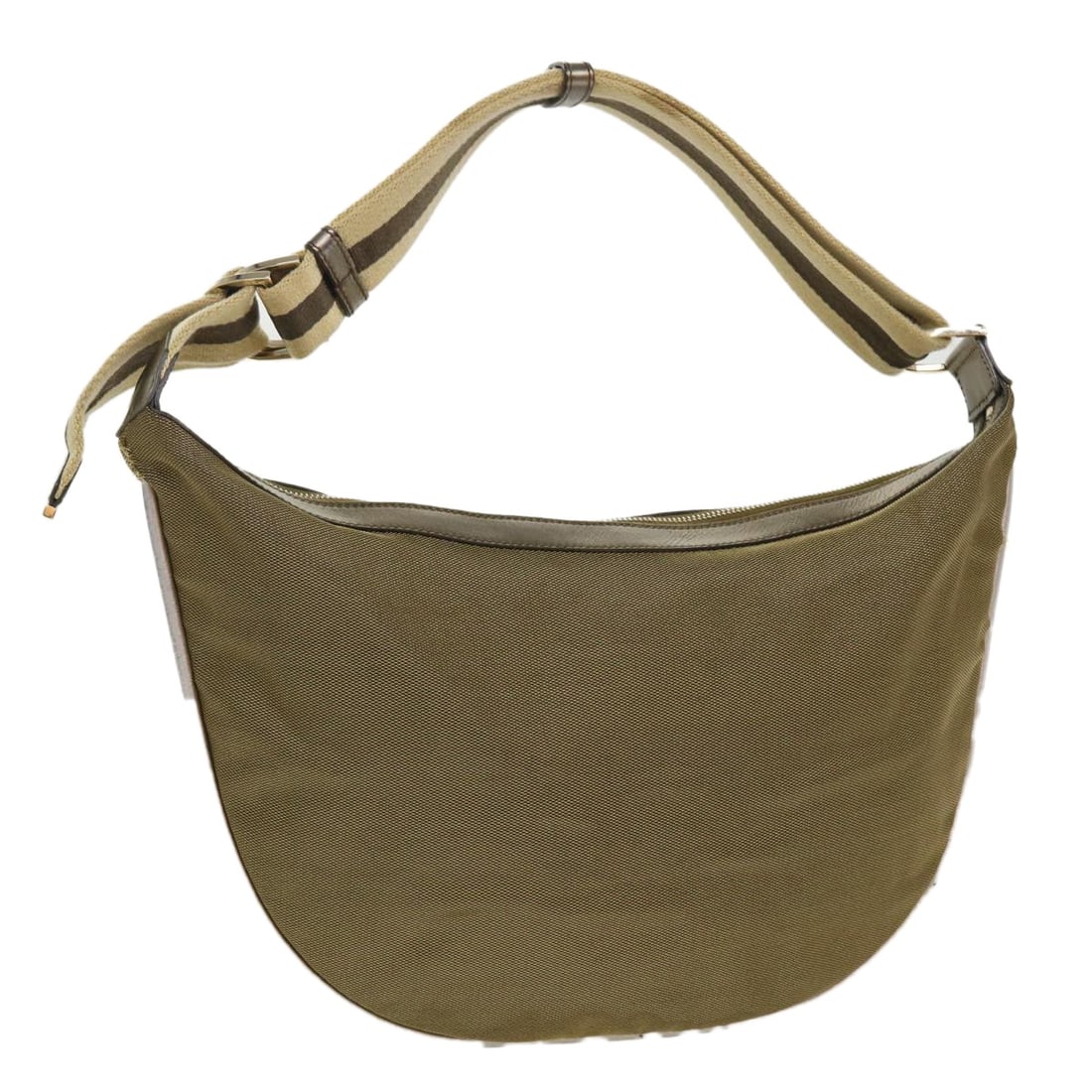 GUCCI Gold Canvas Sherry Line Shoulder Bag Made in Italy: GUCCI Gold Canvas Sherry Line Shoulder Bag Made in Italy This GUCCI Sherry Line Shoulder Bag is a stylish and functional accessory crafted from durable canvas with a striking gold exterior. Measuring