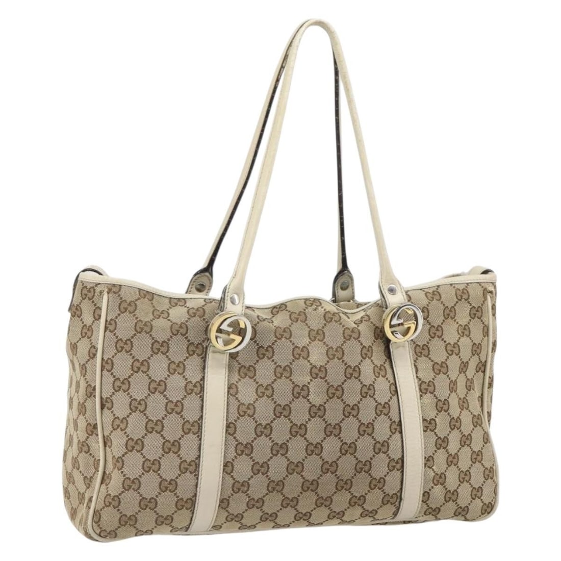 Beige Gold GG Canvas Gucci 232957 Tote Bag from Italy (1 of 18)
