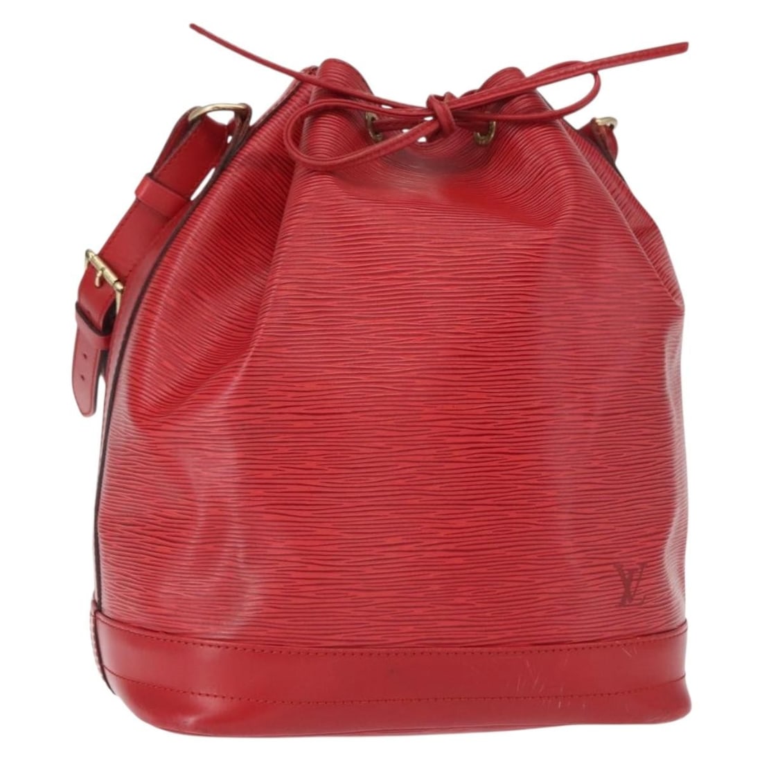 LOUIS VUITTON Epi Noe Shoulder Bag Red M44007 Authentic France: LOUIS VUITTON Epi Noe Shoulder Bag Red M44007 Authentic France This authentic LOUIS VUITTON Epi Noe Shoulder Bag showcases a striking red exterior crafted from premium Epi leather. With its stylish de