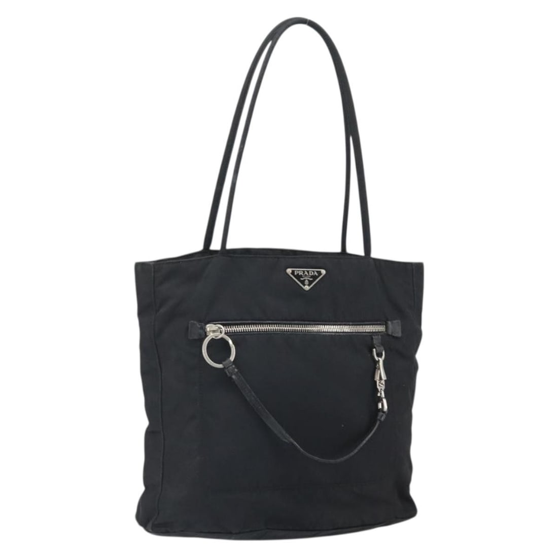 Prada Black Nylon Tote with Silver Accents Made in Italy (1 of 18)