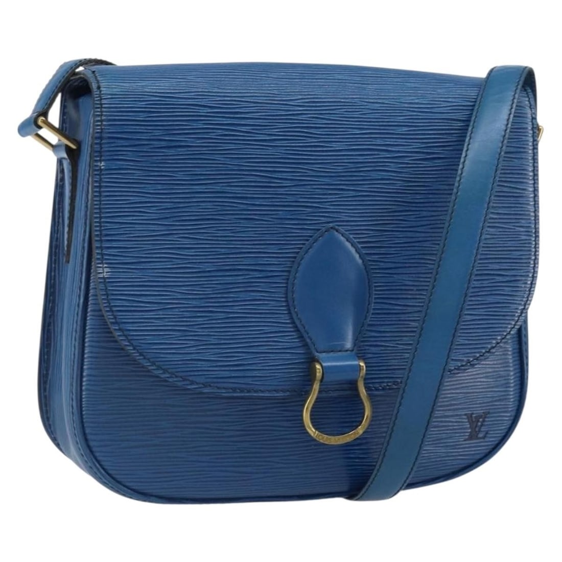 Louis Vuitton Saint Cloud GM Epi Leather Shoulder Bag in Toledo Blue M52195: Louis Vuitton Saint Cloud GM Epi Leather Shoulder Bag in Toledo Blue M52195 This Louis Vuitton Epi Saint Cloud GM shoulder bag features durable Epi leather in Toledo Blue. The bag offers a spacious in