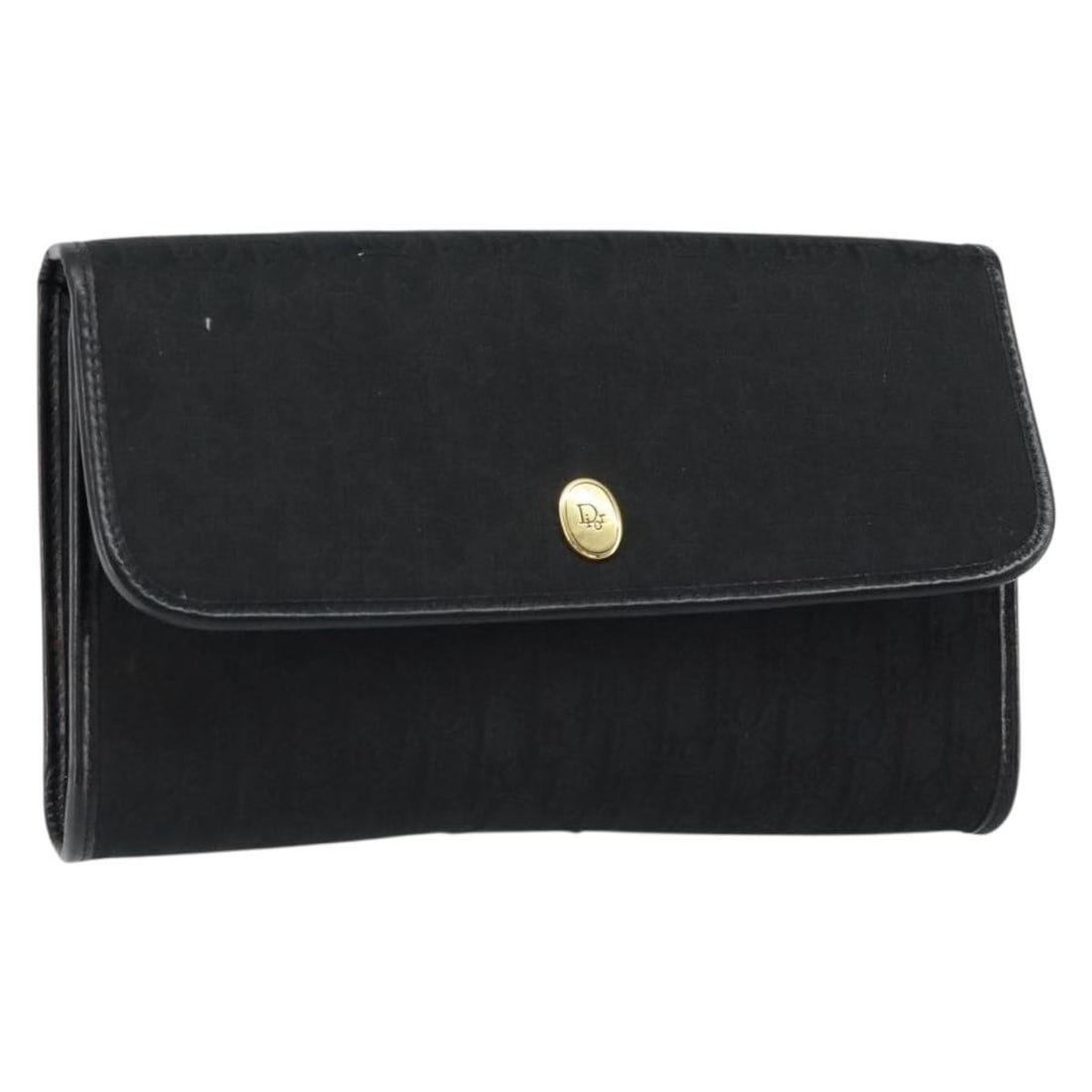 Christian Dior Black Gold Trotter Canvas Clutch Bag Authentic: Christian Dior Black Gold Trotter Canvas Clutch Bag Authentic This elegant Christian Dior Trotter Canvas Clutch Bag features a sophisticated black and gold design. Crafted in France, the exterior is m