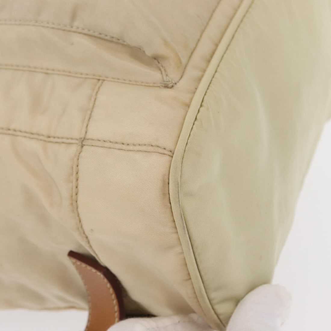 PRADA Beige Silver Nylon Backpack Auth Italy 155293 - 16