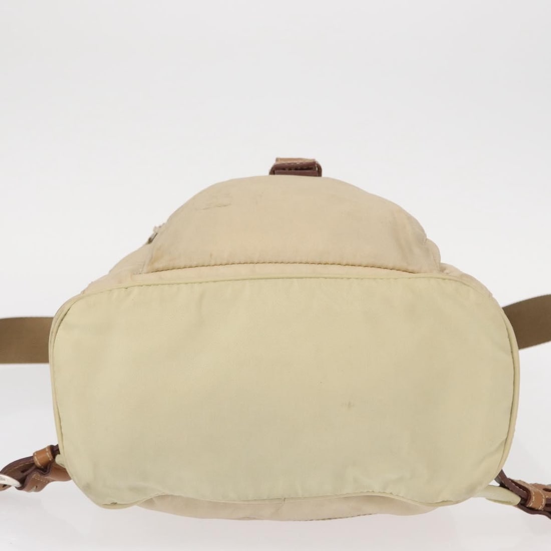 PRADA Beige Silver Nylon Backpack Auth Italy 155293 - 5