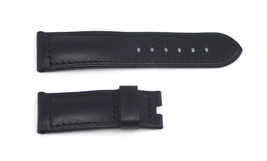 Panerai Authentic Black Leather Wristwatch Strap 24mm: Panerai Authentic Black Leather Wristwatch Strap 24mm This Panerai Black Leather Strap is designed specifically for wristwatches, offering both style and durability. Made from high-quality leather, it
