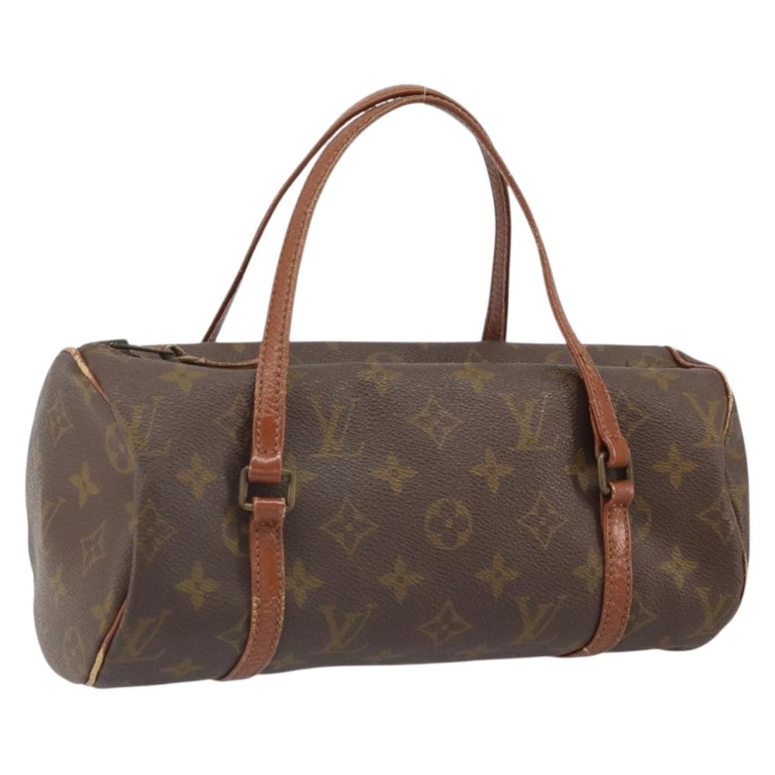 Papillon 26 Monogram Canvas Handbag by Louis Vuitton M51386: Papillon 26 Monogram Canvas Handbag by Louis Vuitton M51386 This is a vintage Louis Vuitton Papillon 26 handbag crafted from signature monogram canvas. The bag features a cylindrical silhouette, a top