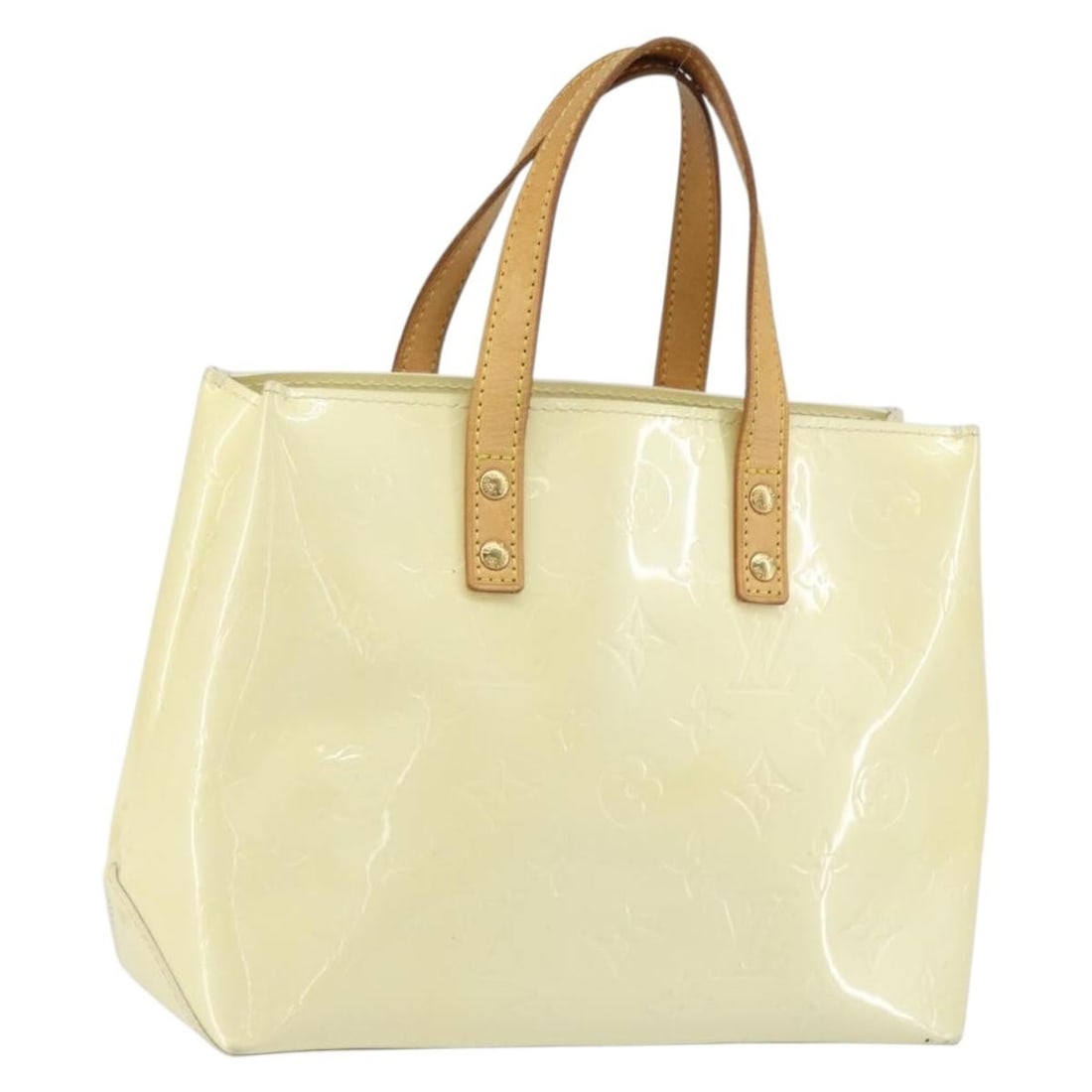 Louis Vuitton Reade PM Monogram Vernis Perle Patent Leather Handbag M91336: Louis Vuitton Reade PM Monogram Vernis Perle Patent Leather Handbag M91336 This is a LOUIS VUITTON Monogram Vernis Reade PM hand bag in Perle color, crafted from patent leather. The bag is manufacture