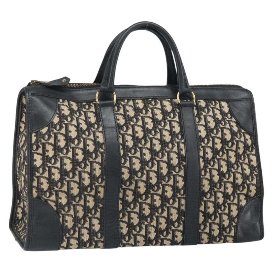 Christian Dior Black Trotter Canvas Gold Accent Handbag France: Christian Dior Black Trotter Canvas Gold Accent Handbag France This Christian Dior Trotter Canvas Hand Bag features a black and gold exterior and is crafted from signature Trotter canvas. The bag show