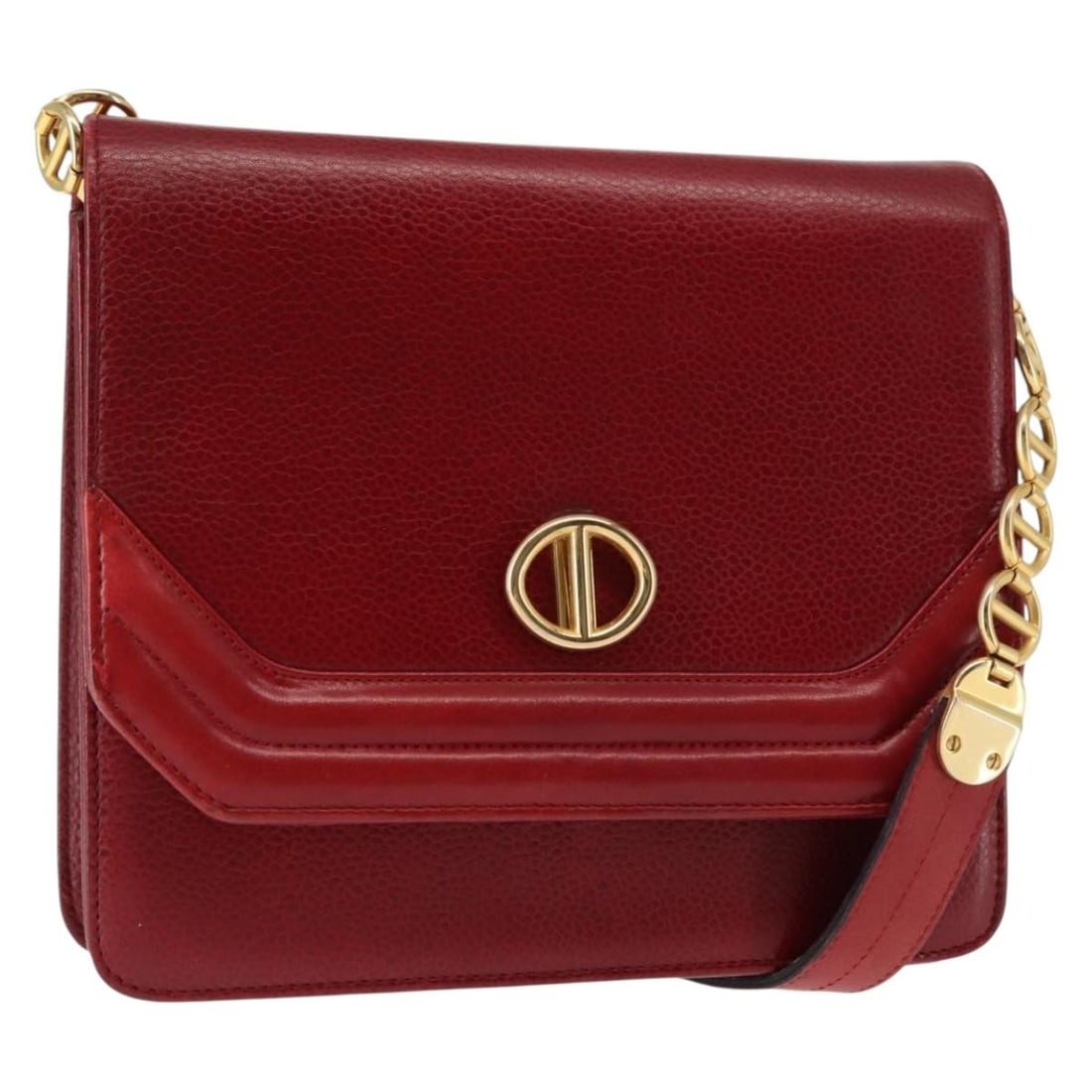 Christian Dior Red Gold Leather Shoulder Bag Made in France BA6579: Christian Dior Red Gold Leather Shoulder Bag Made in France BA6579 This stunning Christian Dior shoulder bag is crafted from high-quality leather in a vibrant red and gold color scheme, making it a st
