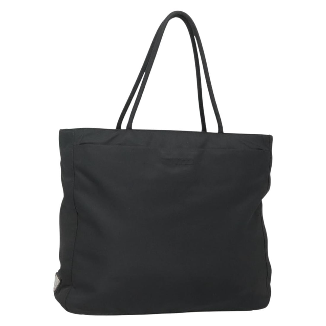 Authentic PRADA Black Silver Nylon Tote Bag Made in Italy: Authentic PRADA Black Silver Nylon Tote Bag Made in Italy This authentic PRADA tote bag is a stylish and functional accessory crafted from durable nylon, featuring a sleek black and silver exterior th