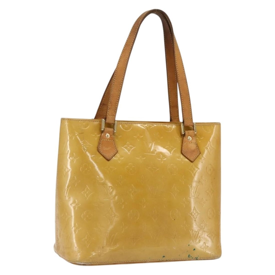 Louis Vuitton Houston Beige Monogram Vernis Patent Leather Handbag M91004: Louis Vuitton Houston Beige Monogram Vernis Patent Leather Handbag M91004 This Louis Vuitton Monogram Vernis Houston handbag in beige features a patent leather exterior and is crafted in France. The b