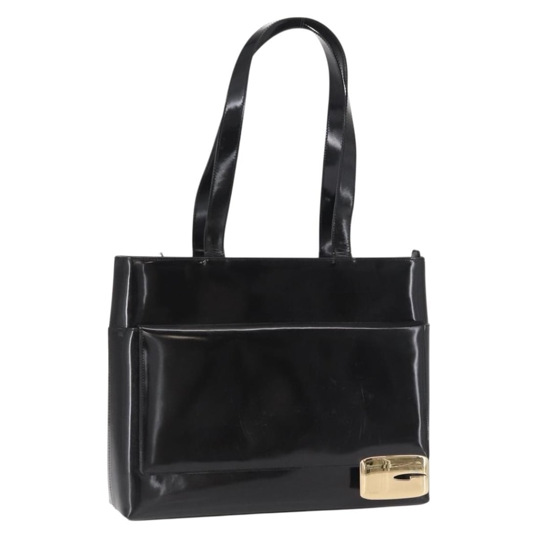 Black and Gold Patent Leather GUCCI Tote Bag Italy Model 153788 (1 of 18)