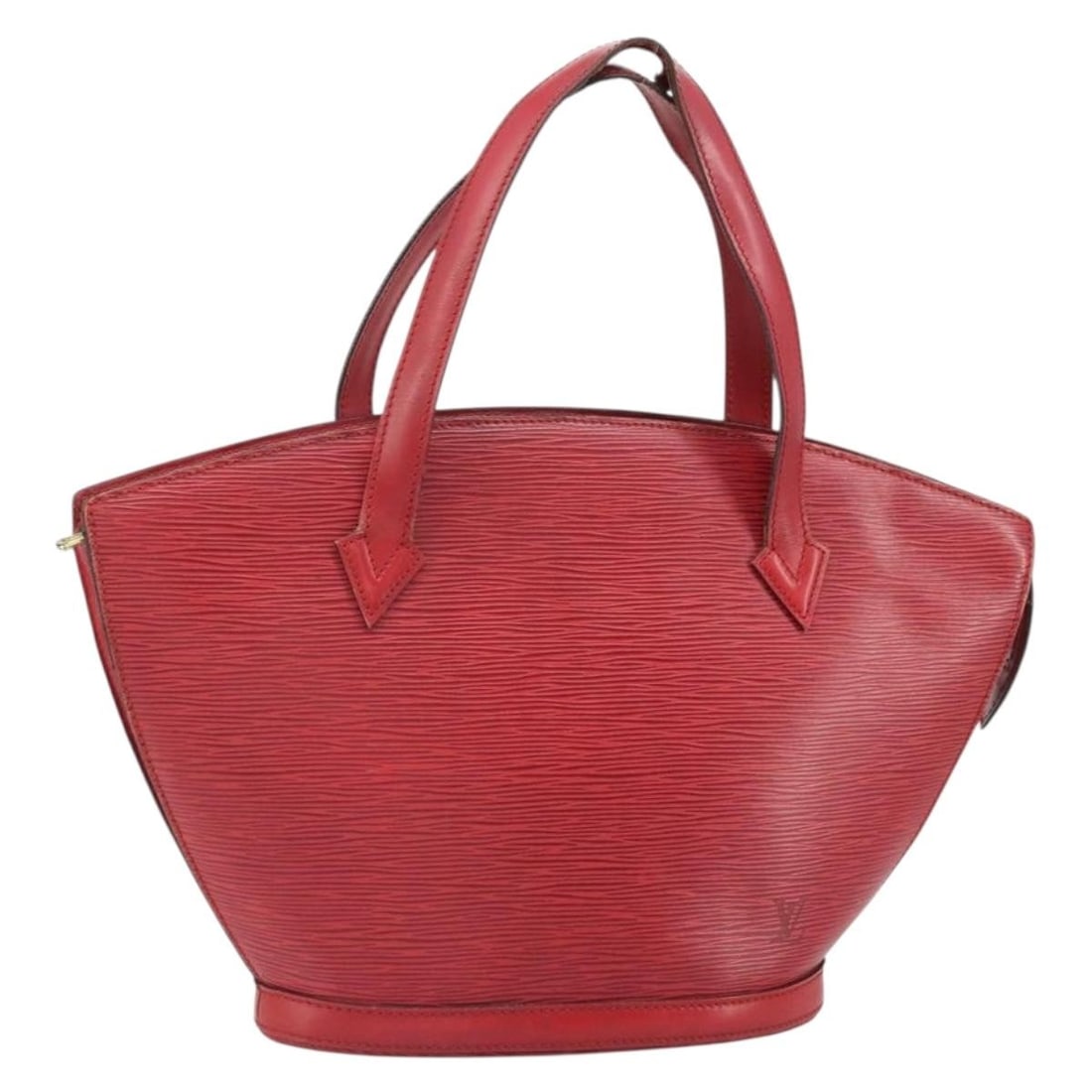 Red Epi Leather Saint Jacques Shoulder Bag by Louis Vuitton M52277: Red Epi Leather Saint Jacques Shoulder Bag by Louis Vuitton M52277 This Louis Vuitton Epi Saint Jacques shoulder bag in red features the signature Epi leather exterior with a structured silhouette. Th