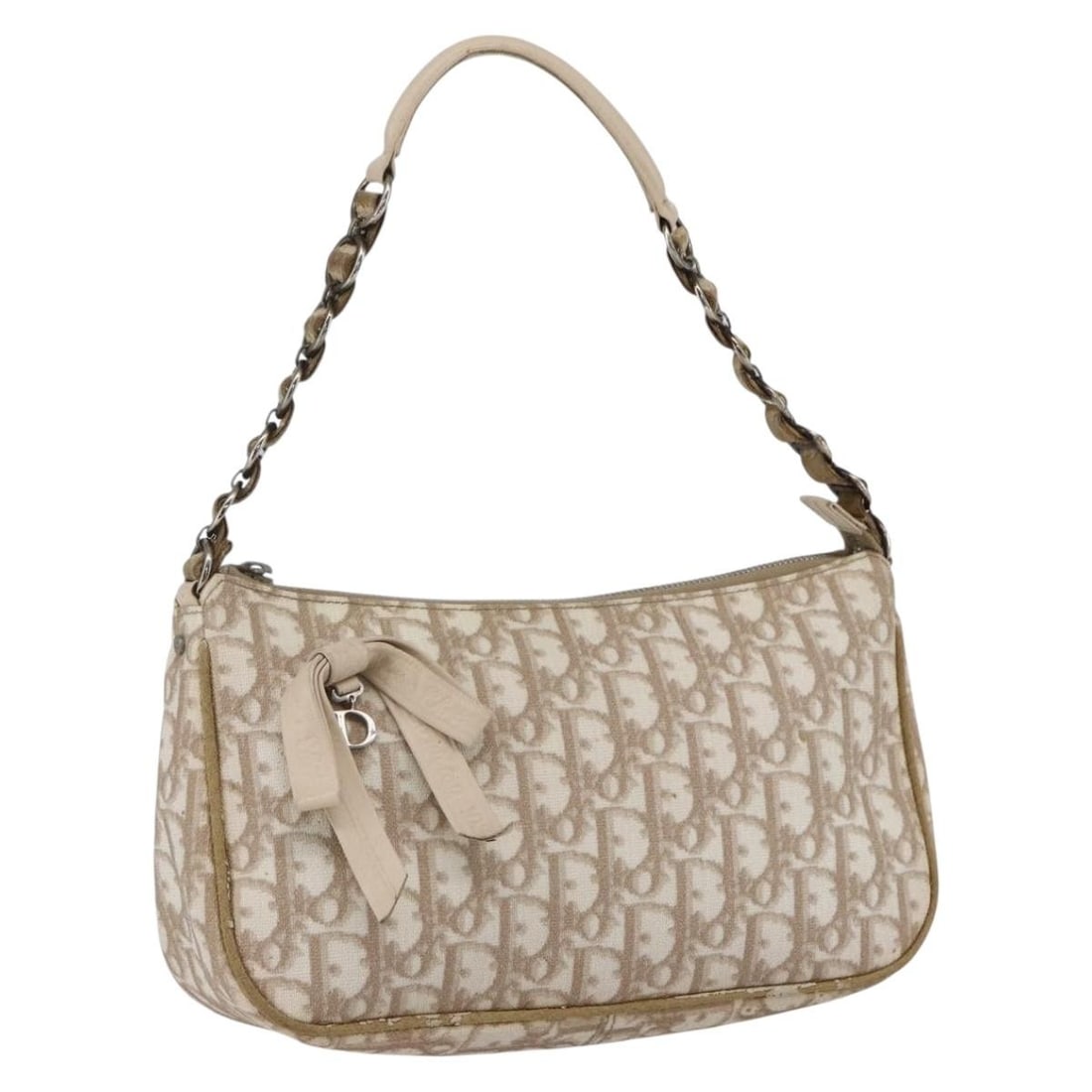 Beige Trotter Romantic Shoulder Bag by Christian Dior with Chain Strap (1 of 18)