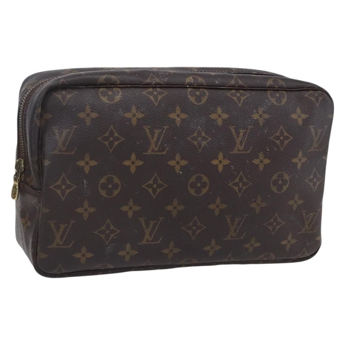 LOUIS VUITTON Monogram Trousse Toilette 28 Clutch Bag M47522 Authentic: LOUIS VUITTON Monogram Trousse Toilette 28 Clutch Bag M47522 Authentic This LOUIS VUITTON Monogram Trousse Toilette 28 Clutch Bag (M47522) is a stylish accessory crafted from durable Monogram Canvas,