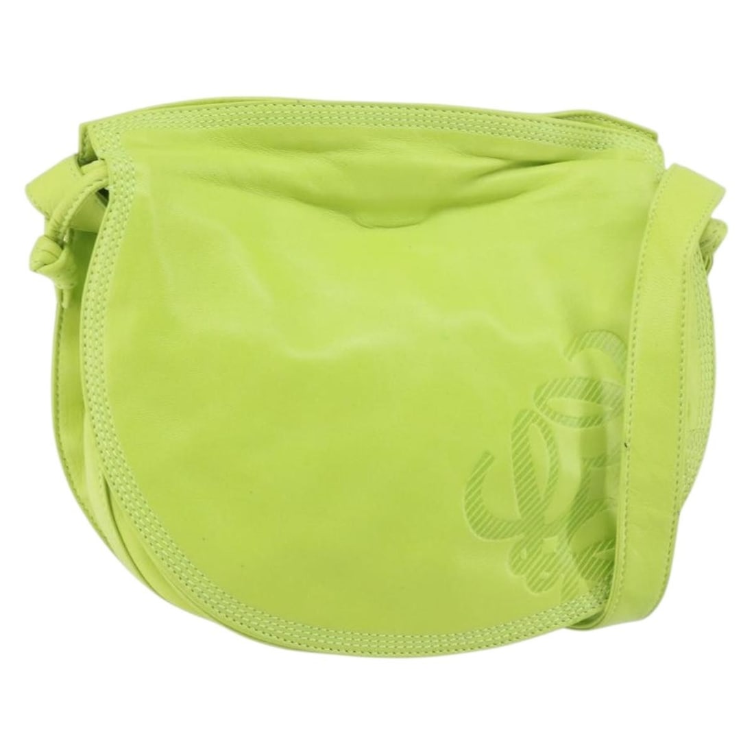 LOEWE Green Gold Leather Shoulder Bag Authenticated: LOEWE Green Gold Leather Shoulder Bag Authenticated This LOEWE Anagram Shoulder Bag is a stylish accessory crafted in Spain, featuring a unique combination of green and gold leather. The bag measures