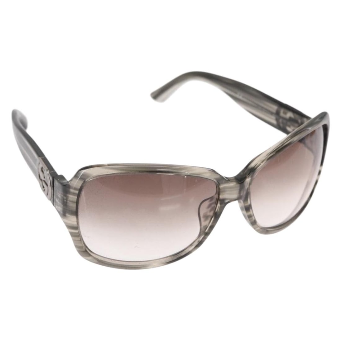 GUCCI Gray Plastic Sunglasses GG2993/F/S with Case: GUCCI Gray Plastic Sunglasses GG2993/F/S with Case These authentic GUCCI sunglasses are a stylish accessory crafted in Italy, featuring a sleek gray plastic frame. They come with a sunglass case for p