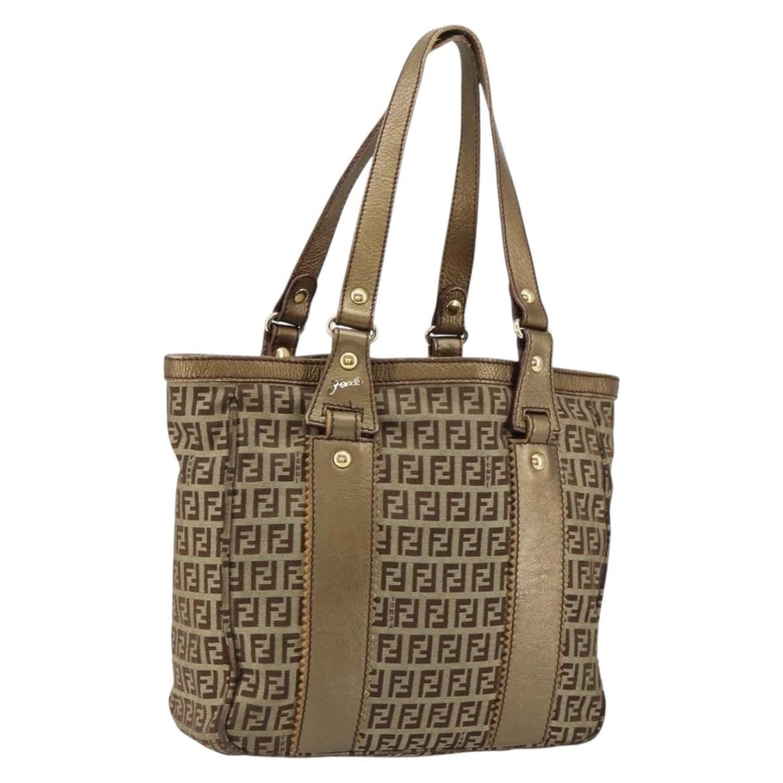 FENDI Zucchino Canvas Hand Bag Beige Black Gold Authentic Italy: FENDI Zucchino Canvas Hand Bag Beige Black Gold Authentic Italy This Fendi Zucchino Canvas Hand Bag showcases a stylish blend of beige, black, and gold tones, crafted from durable Zucchino canvas. Wit
